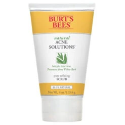 Burt's Bees Natural Acne Solutions Pore Refining Scrub, Exfoliating Face Wash For Oily Skin, 4 Oz
