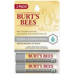 Burt's Bees Lip Balm Moisturizing Lip Care, 100% Natural, Ultra Conditioning With Shea, Cocoa & Kokum Butter (2 Pack)