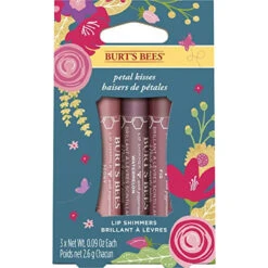 Burt's Bees Kissable Colour Spring Gift Set, Petal Kisses, 3 Lip Shimmers In Peony, Fig And Watermelon, Multi-colour