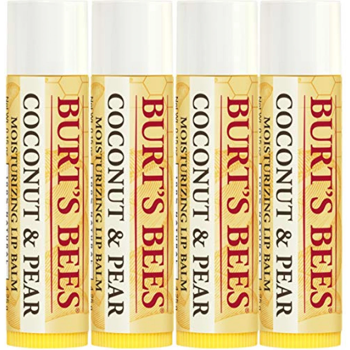 Burt's Bees 100% Natural Moisturizing Lip Balm, Coconut & Pear With Beeswax & Fruit Extracts - 4 Tubes 4 Burt's Bees 100% Natural Moisturizing Lip Balm, Coconut & Pear With Beeswax & Fruit Extracts - 4 Tubes - Image 2
