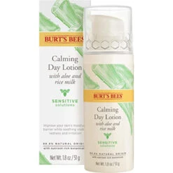 Burt's Bees Sensitive Solutions Calming Day Lotion With Aloe And Rice Milk, 98.8% Natural Origin, 1.8 Fluid Ounces