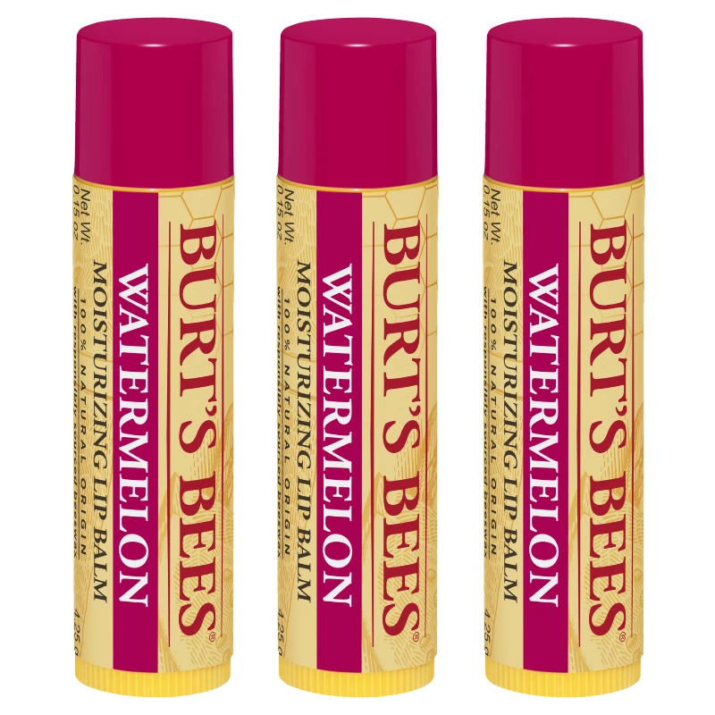 3 X Burt's Bees Watermelon Lip Balm 4.25g 2 3 X Burt's Bees Watermelon Lip Balm 4.25g