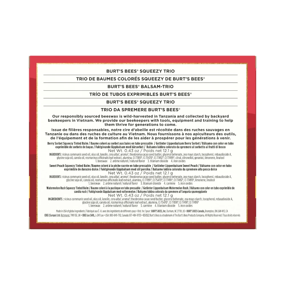 Burt's Bees Squeezy Tinted Lip Balm Trio Gift Set 6 Burt's Bees Squeezy Tinted Lip Balm Trio Gift Set - Image 4