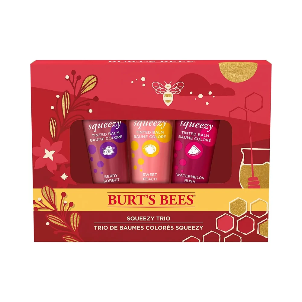 Burt's Bees Squeezy Tinted Lip Balm Trio Gift Set 3 Burt's Bees Squeezy Tinted Lip Balm Trio Gift Set
