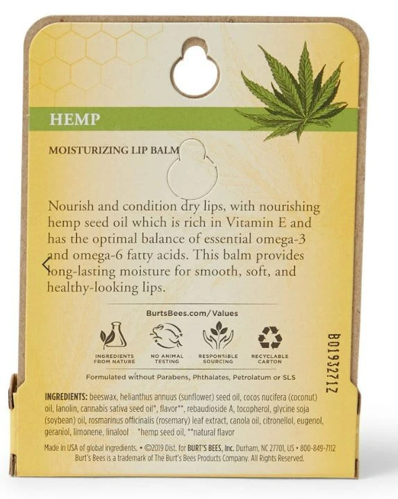3 X Burt's Bees Hemp Lip Balm 4.25g 5 3 X Burt's Bees Hemp Lip Balm 4.25g - Image 3