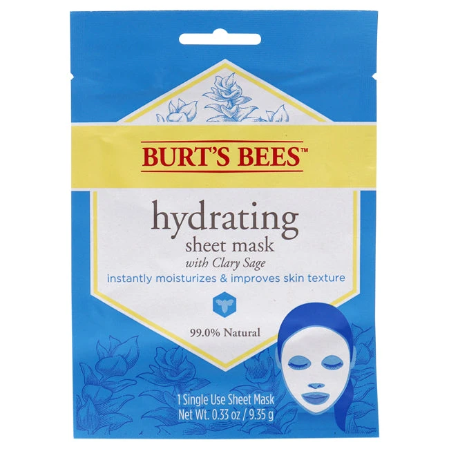 Burt's Bees Burts Bees Hydrating Sheet Mask With Clary Sage By Burts Bees For Women - 0.33 Oz Mask 3 Burt's Bees Burts Bees Hydrating Sheet Mask With Clary Sage By Burts Bees For Women - 0.33 Oz Mask