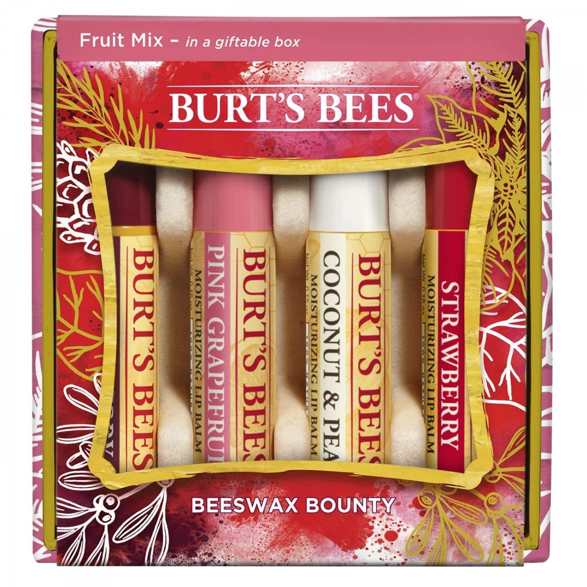 Burt's Bees Beeswax Bounty Assorted Fruit Lip Balm Holiday Gift Set 3 Burt's Bees Beeswax Bounty Assorted Fruit Lip Balm Holiday Gift Set