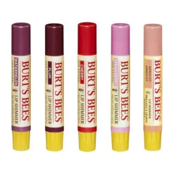 Burt's Bees 100% Natural Moisturizing Lip Shimmers Fruity Bundle - Watermelon, Plum, Cherry, Strawberry, And Apricot