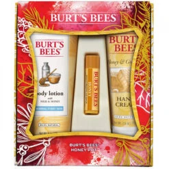 Burt's Bees Honey Pot Holiday Gift Set, 3 Honey Skin Care Products - Milk And Honey Body Lotion, Honey And Grapeseed Hand Cream And Honey Lip Balm