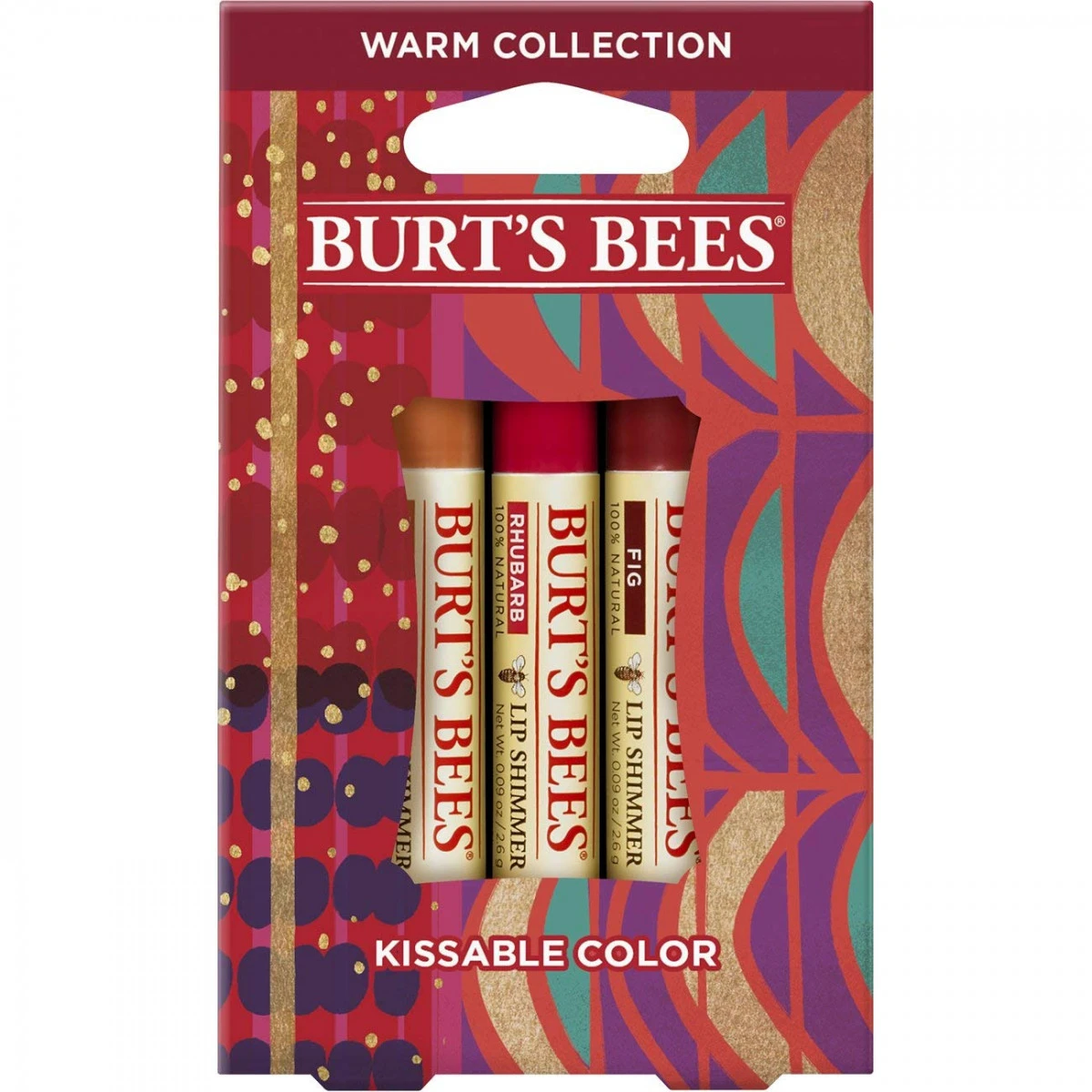 Burt's Bees Kissable Color Holiday Gift Set, 3 Lip Shimmers In Gift Box, Warm Collection In Peony, Fig And Rhubarb 3 Burt's Bees Kissable Color Holiday Gift Set, 3 Lip Shimmers In Gift Box, Warm Collection In Peony, Fig And Rhubarb