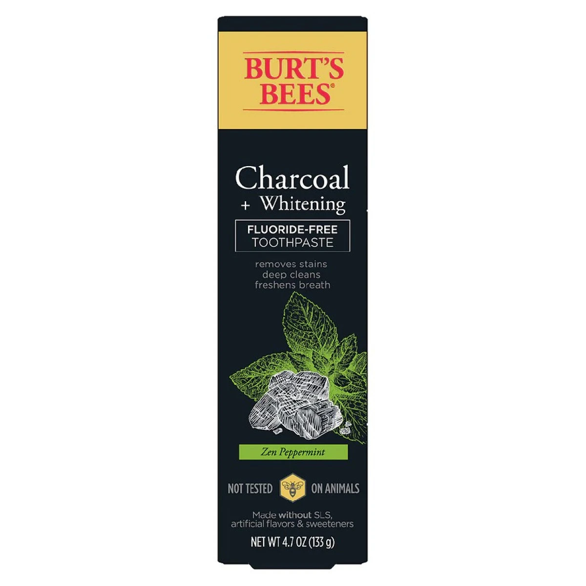 Burt's Bees Toothpaste, Charcoal Fluoride-Free Mint 3 Burt's Bees Toothpaste, Charcoal Fluoride-Free Mint