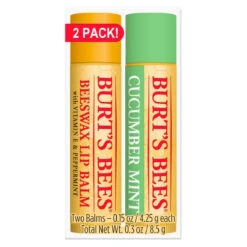 Burt's Bees Moisturizing Lip Balm Pack Cucumber Mint & Beeswax